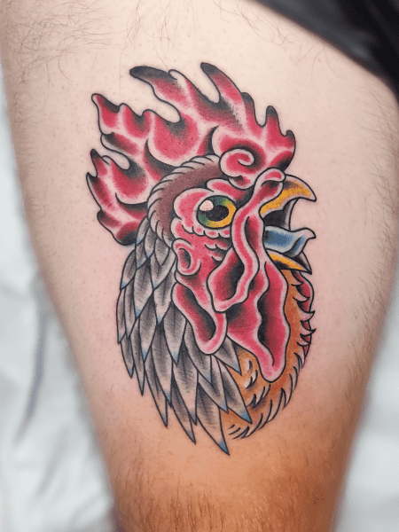 tattoo rooster American Traditional style