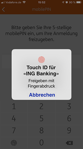 Ing diba fashion fingerabdruck einrichten