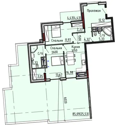2-комнатные квартиры — фото 5