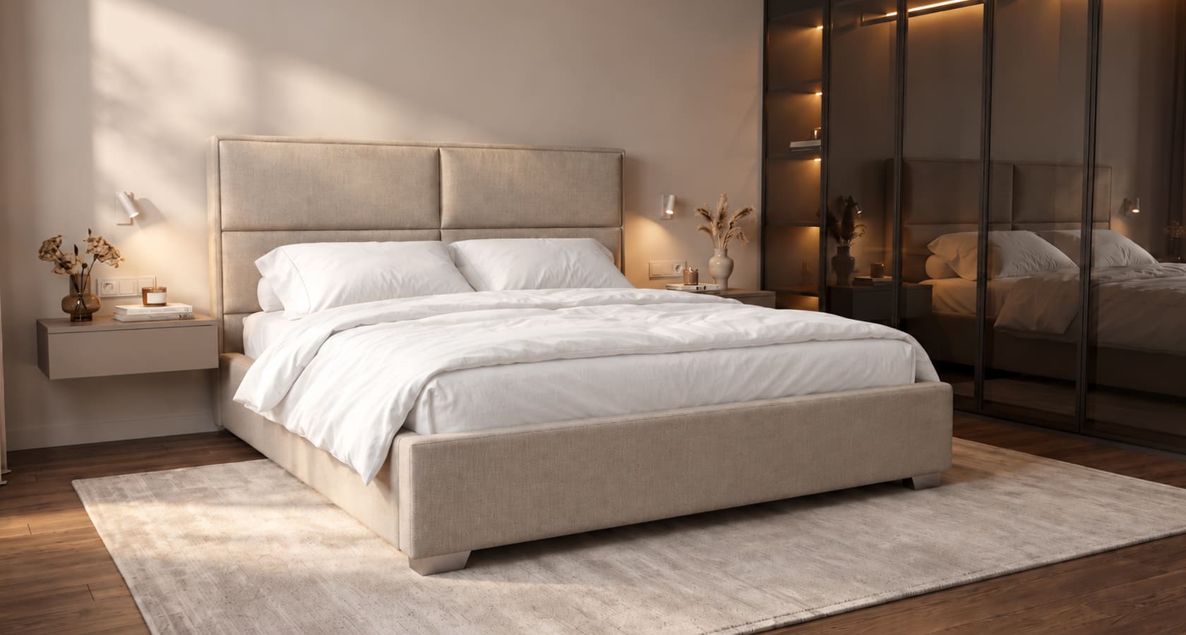 М'яке ліжко LEO від Sofa Concept у сучасному інтер'єрі