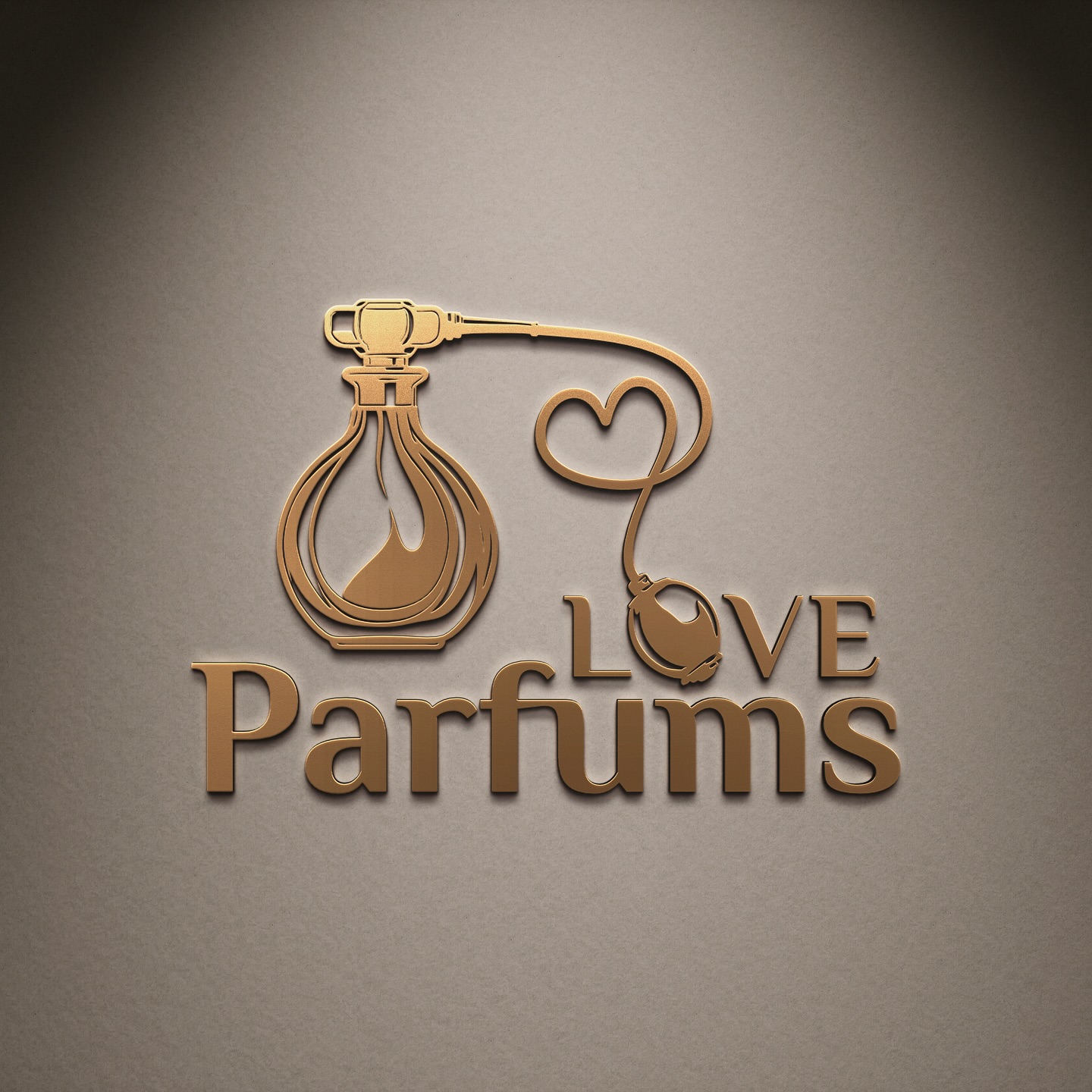 Логотип парфумерного бренду Love Parfums – флакон і серце
