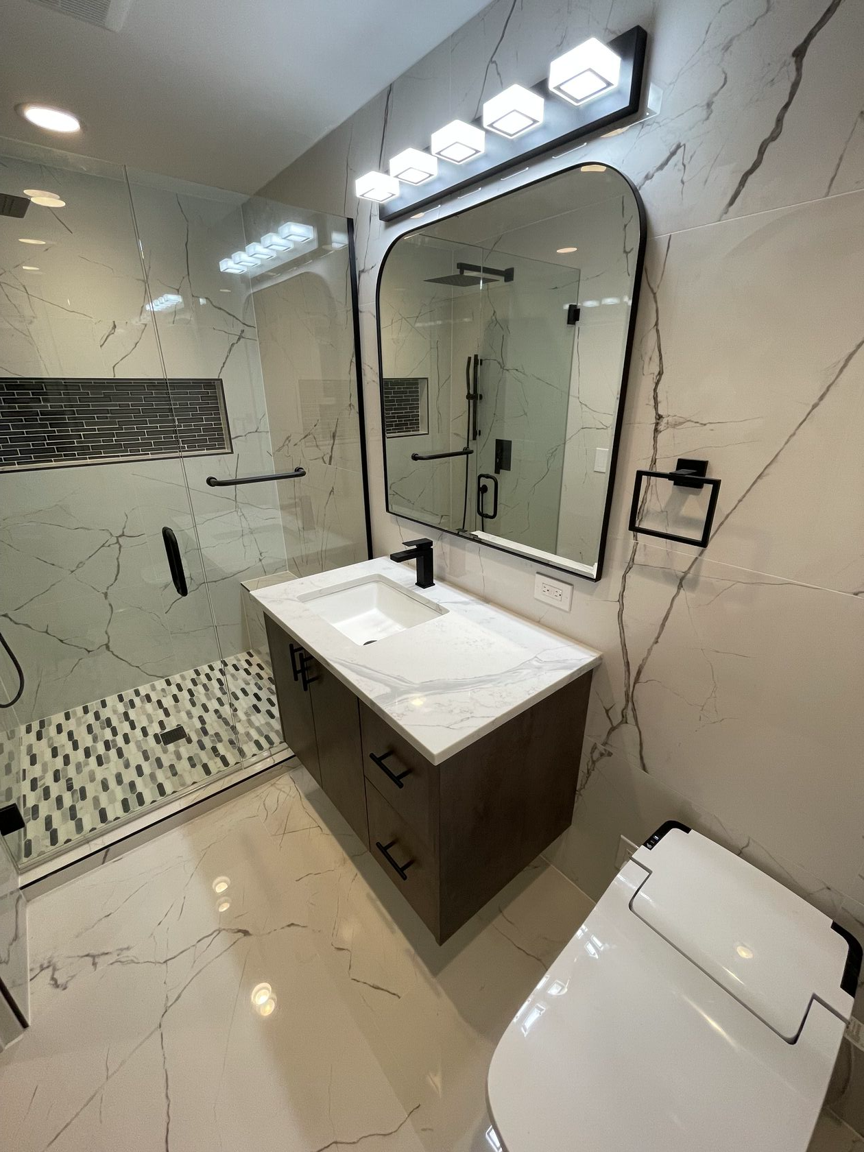 bathroom black hardware