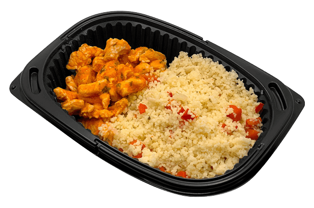 Turkey sauce and couscous garnish