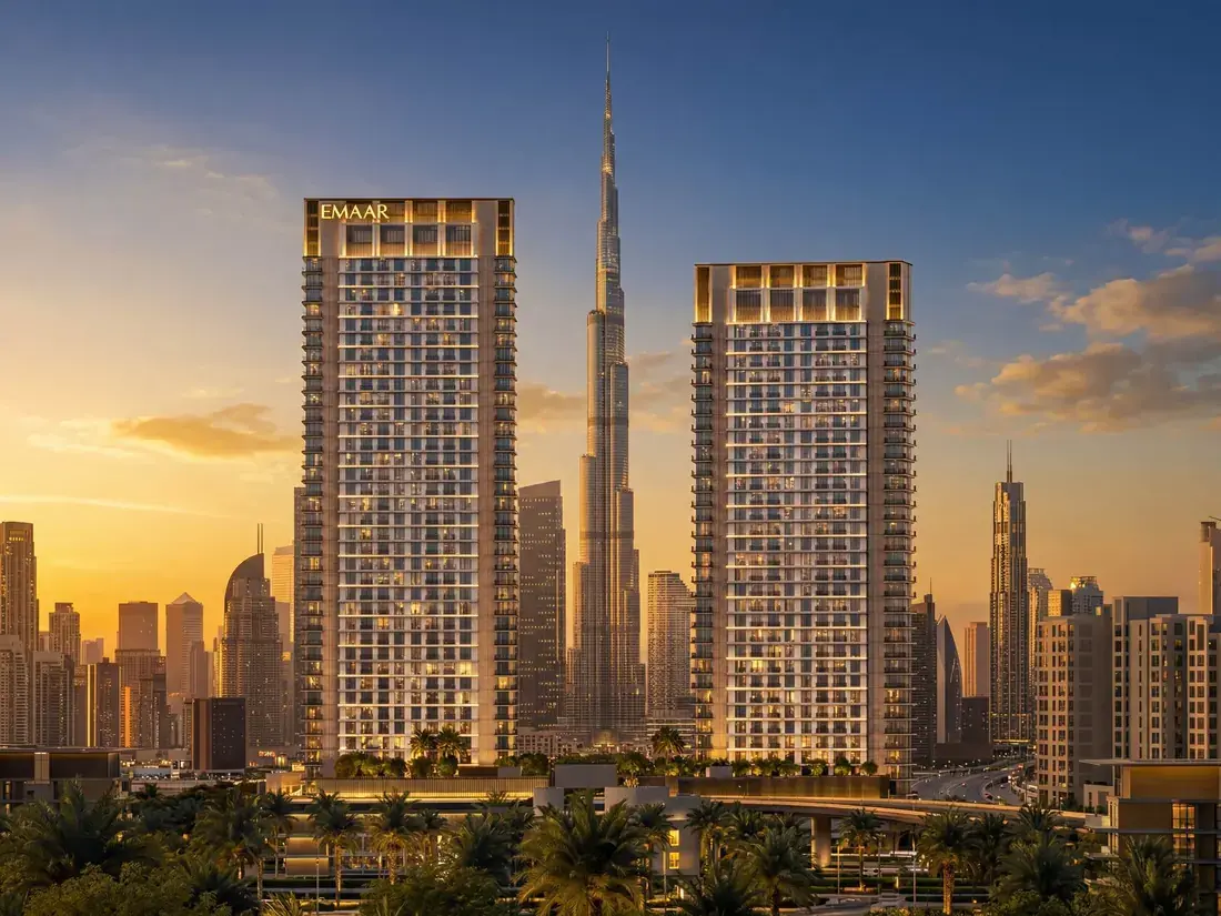 Emaar tree-lined community roads and villas in Dubai