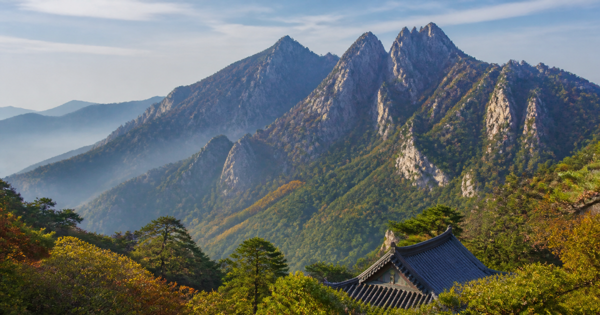 Granite peaks and forest scenery in Seoraksan