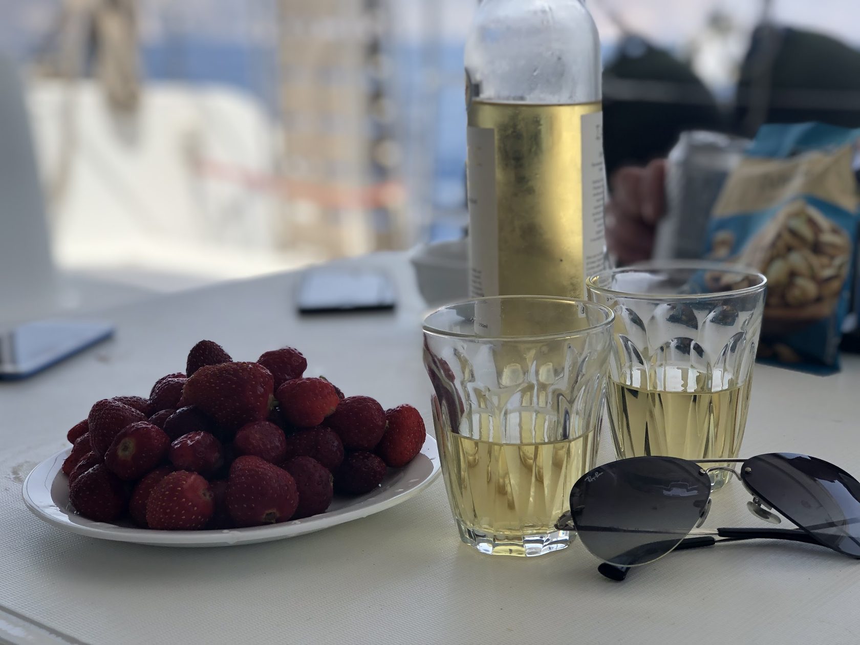 Wine and strawberries