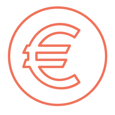 icone monétaire euro pour indiquer le prix de location de la borne photo level up event 