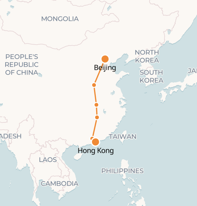 Hong Kong to Beijing Train Schedule, Map & Train Tickets - ASIA TRAINS