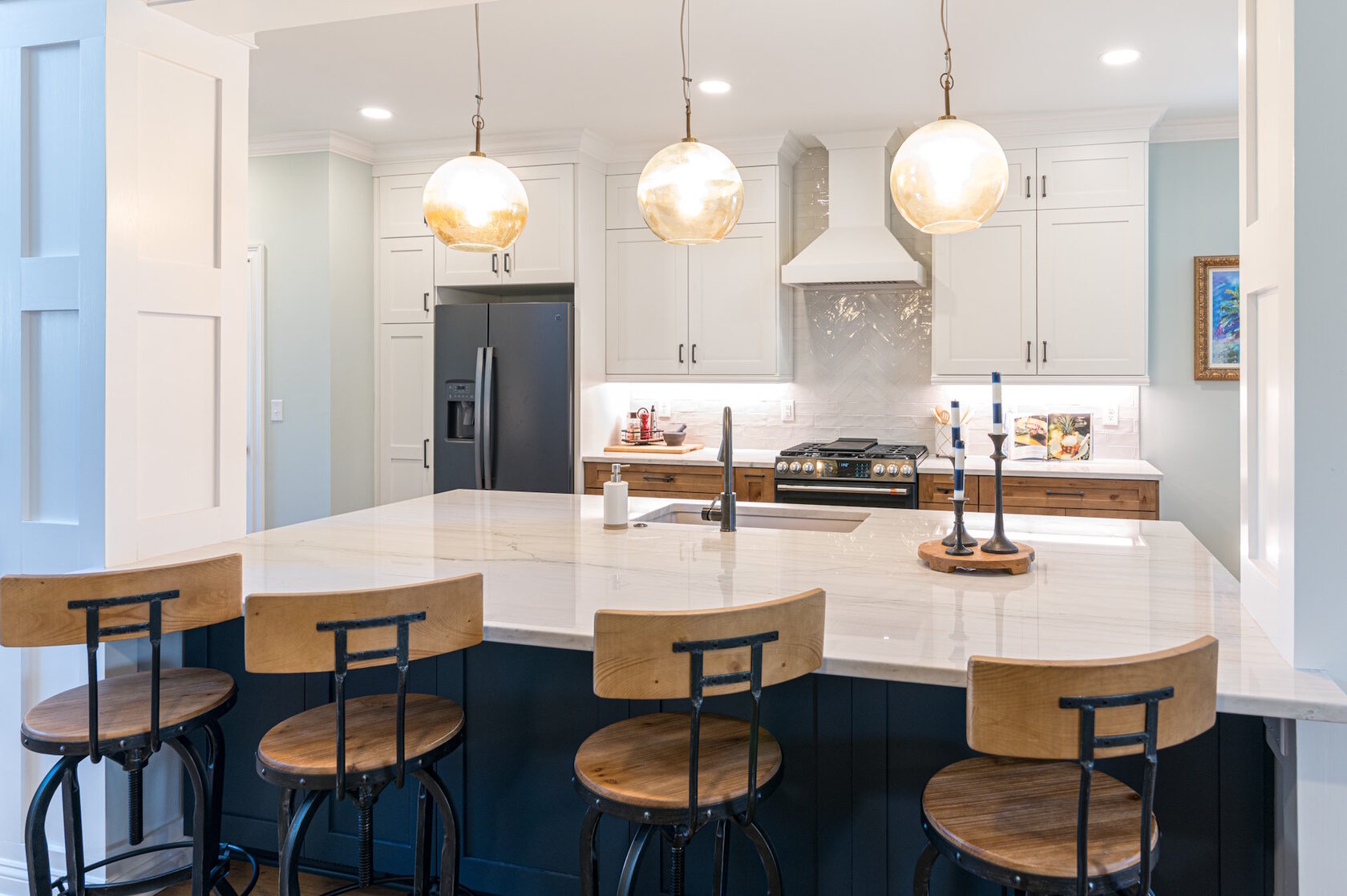 Fabrication and Installation of Stone Countertops and Kitchen Island with Integrated Sink