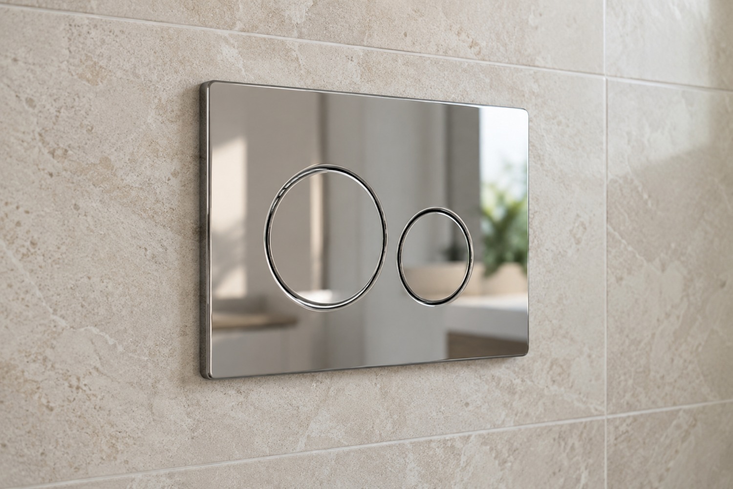 Polished chrome flush plate