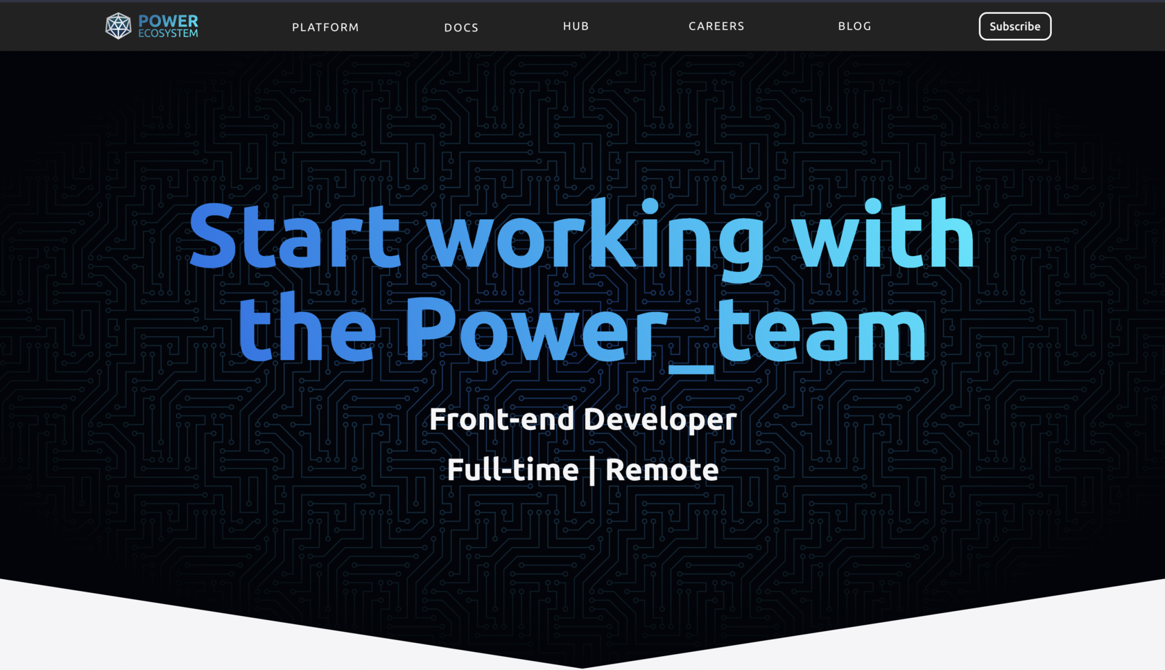 Power Ecosystem: We are hiring! Front-end Developer