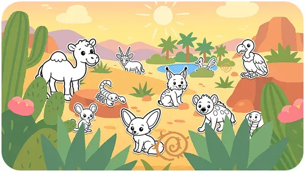 Desert trail coloring page