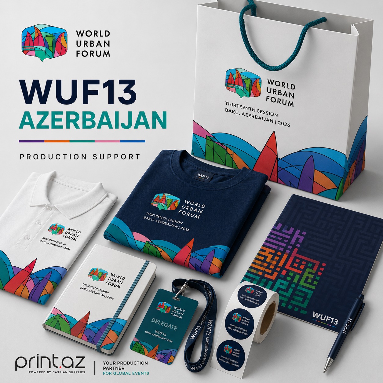 Промопродукция WUF13 с нанесением логотипа от Print.az
