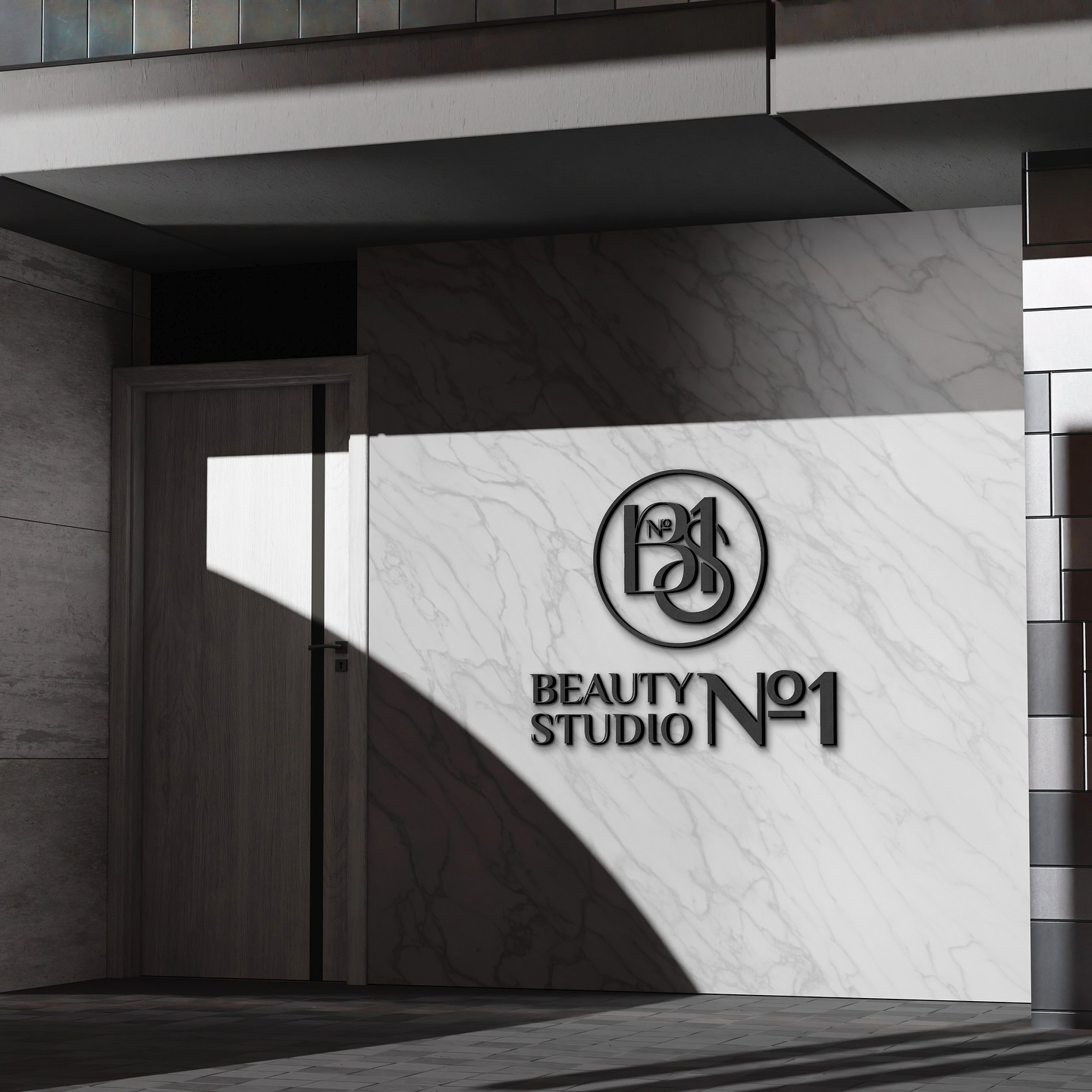 Beauty Studio №1 sign on a facade