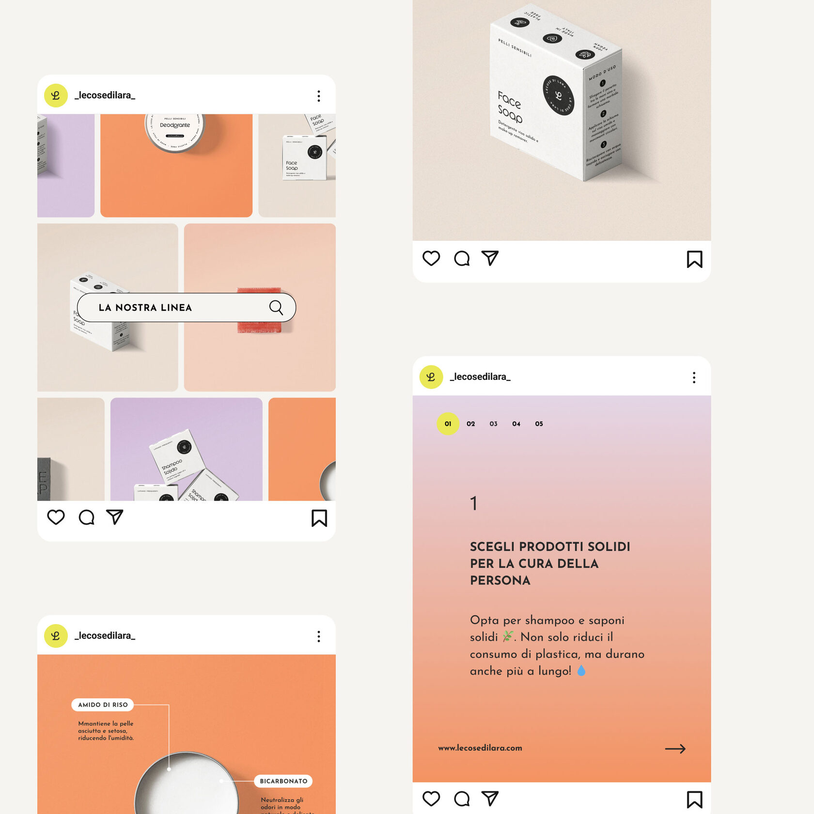 Aesthetic social media post showcasing Le Cose di Lara’s mission: sustainable, handmade, and eco-conscious living.