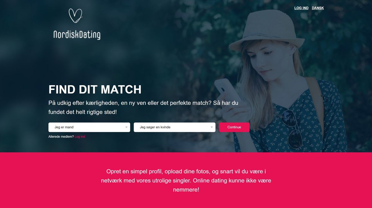 NordiskDating home page