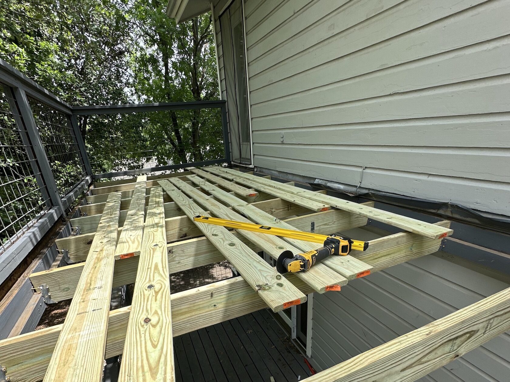Structural beam replacement on two-level deck Lakeway TX