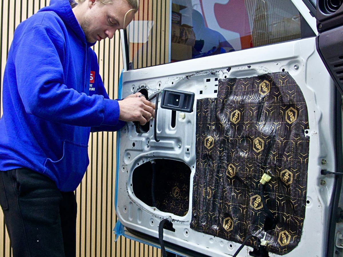 Outer door skin soundproofing