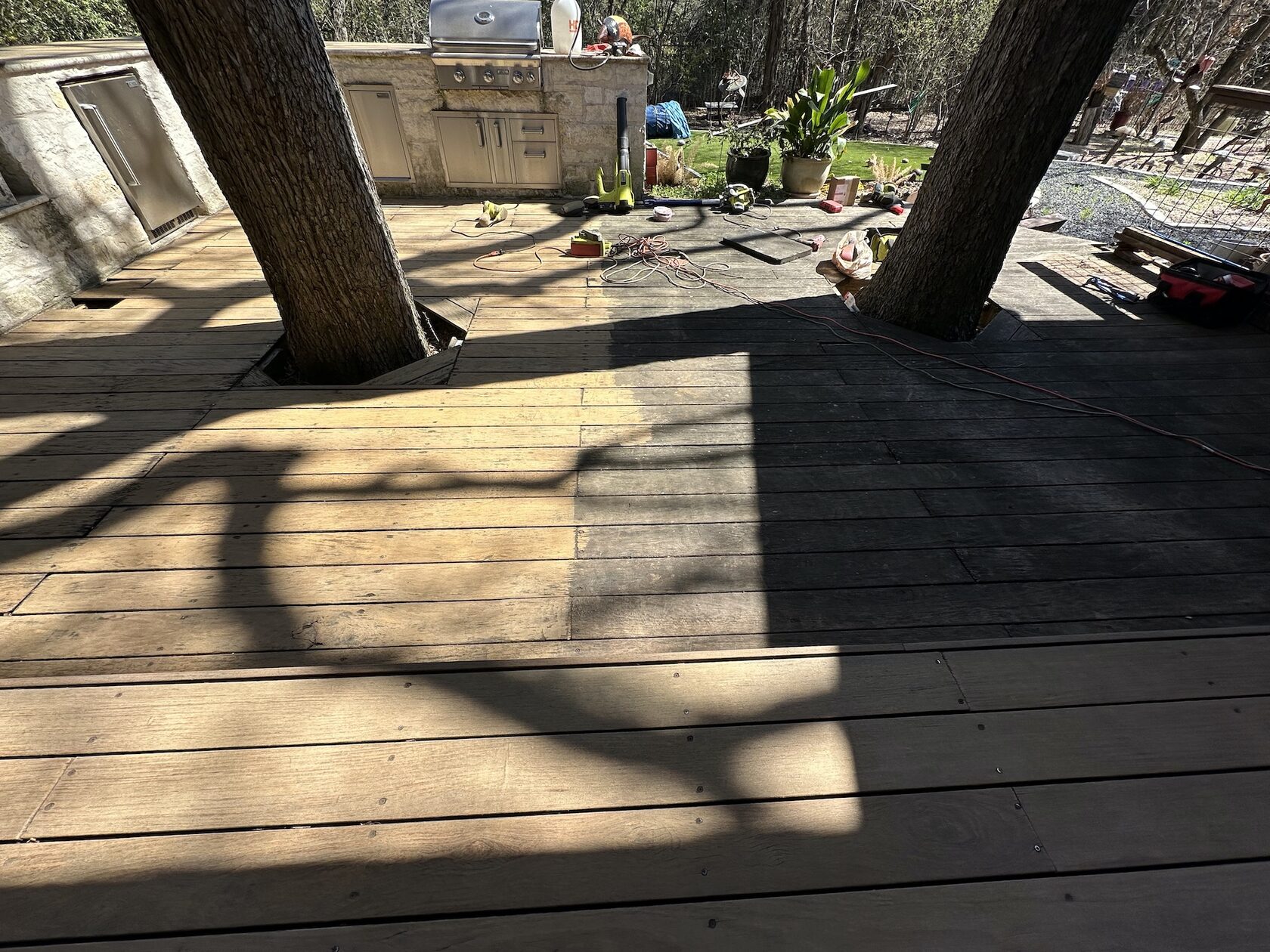 IPE deck restoration Lakeway TX — deep cleaning and brightening treatment