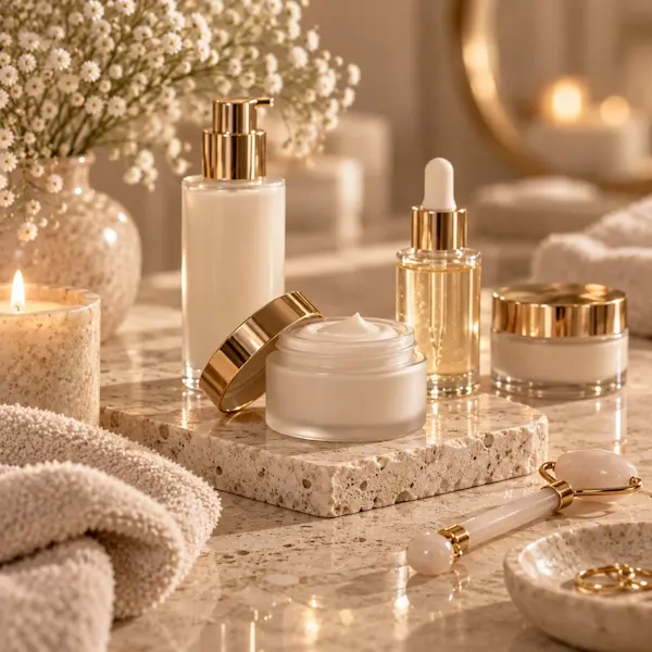 Hochwertige Kosmetikprodukte im Beauty Studio
