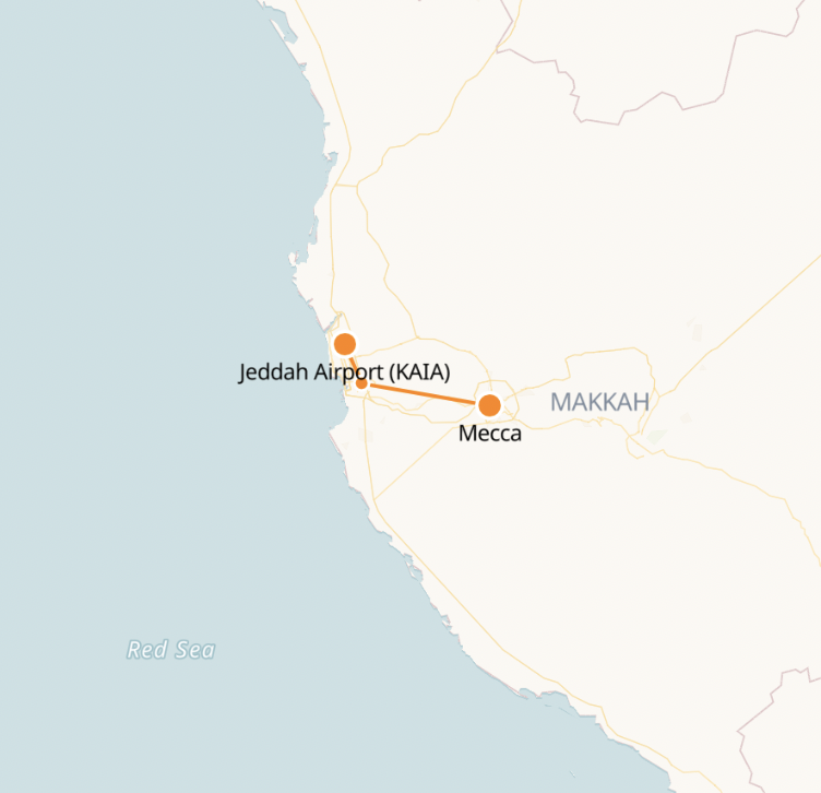 Mecca to Jeddah Airport Train Schedule, Map & Prices