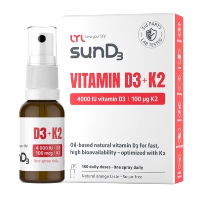Упаковка та флакон LYL sunD3 Vitamin D3 + K2