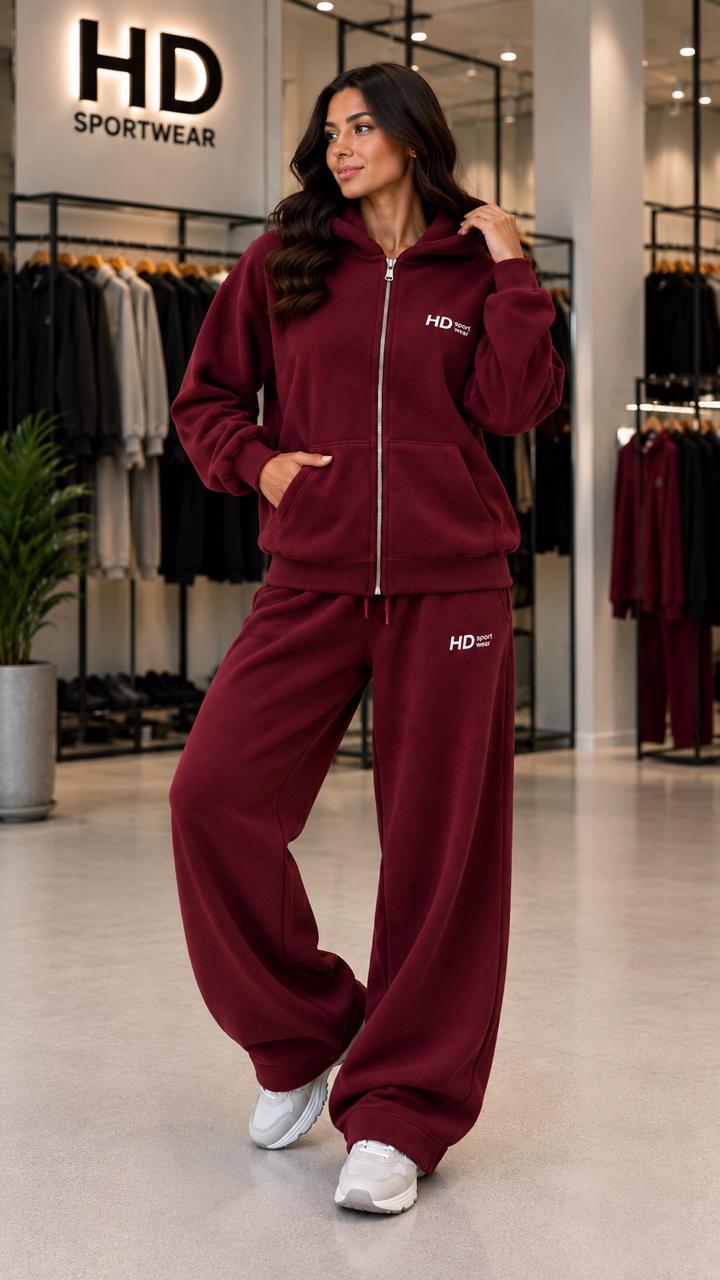 Жіночий костюм Polar Fleece бордового кольору