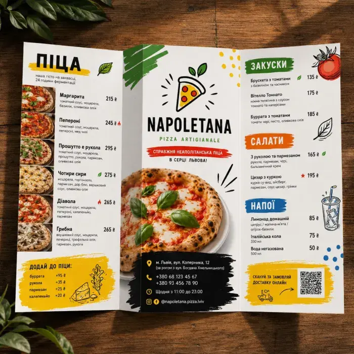 Pizzeria menu design
