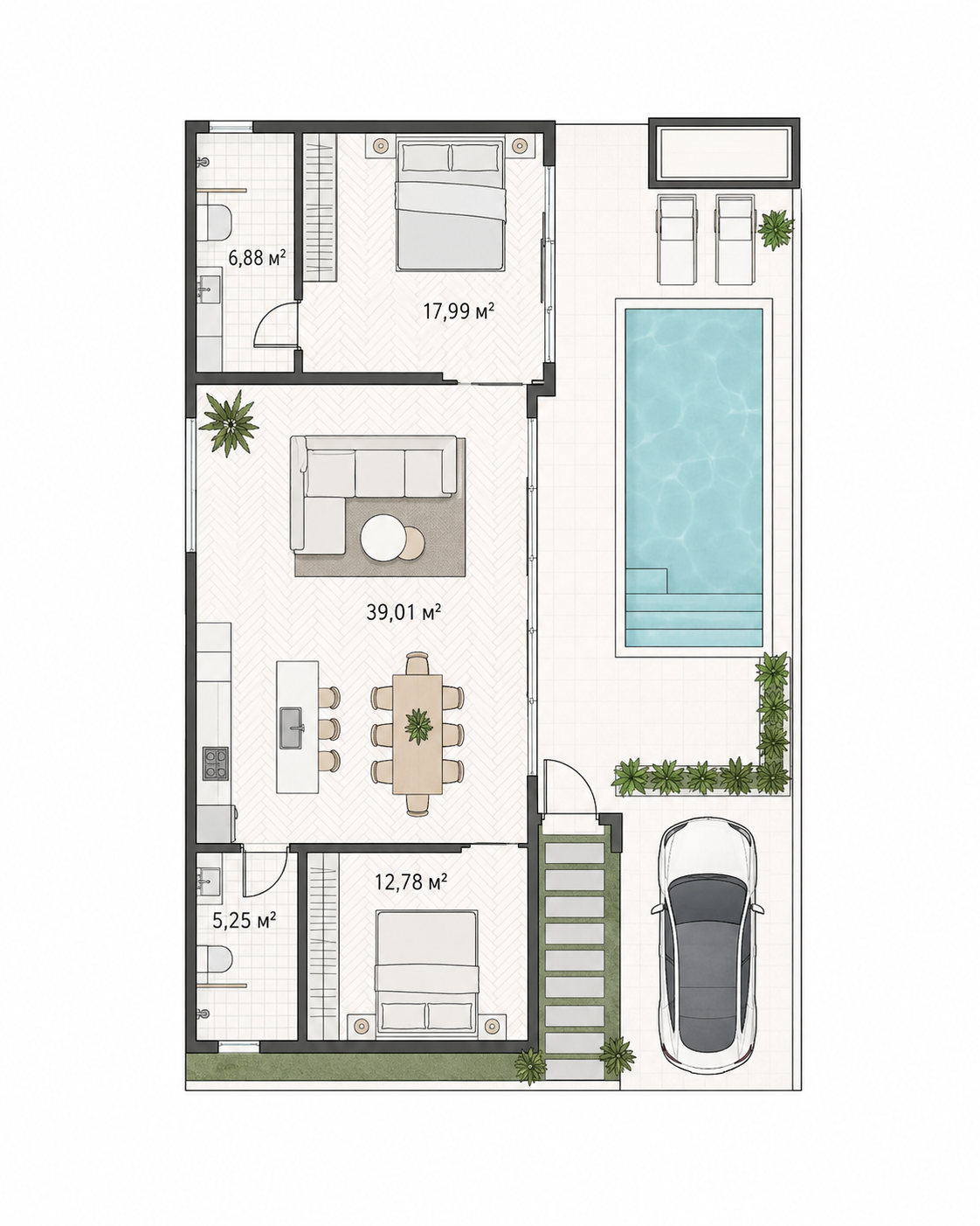 Планировка виллы Proxima Villas