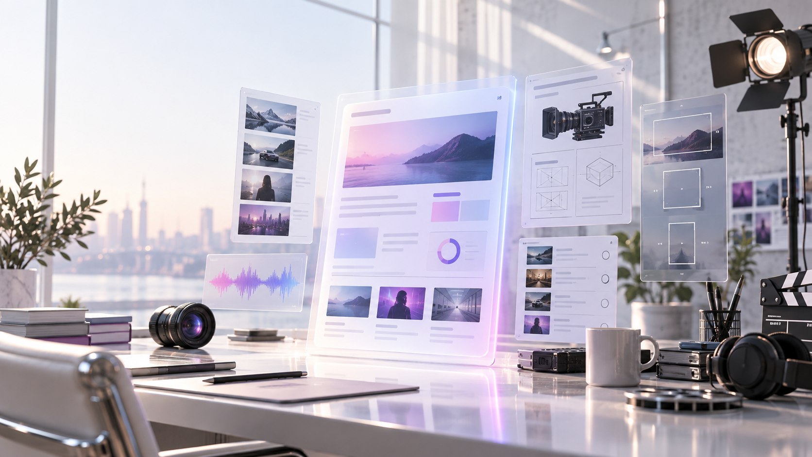 Video production brief workspace with storyboard frames, audience notes, deliverable formats and approval timeline