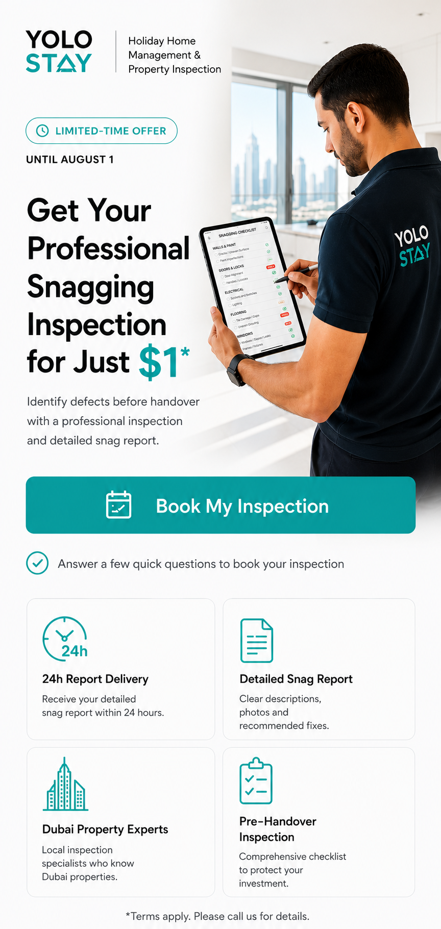 YOLO STAY Professional Snagging Inspection in Dubai