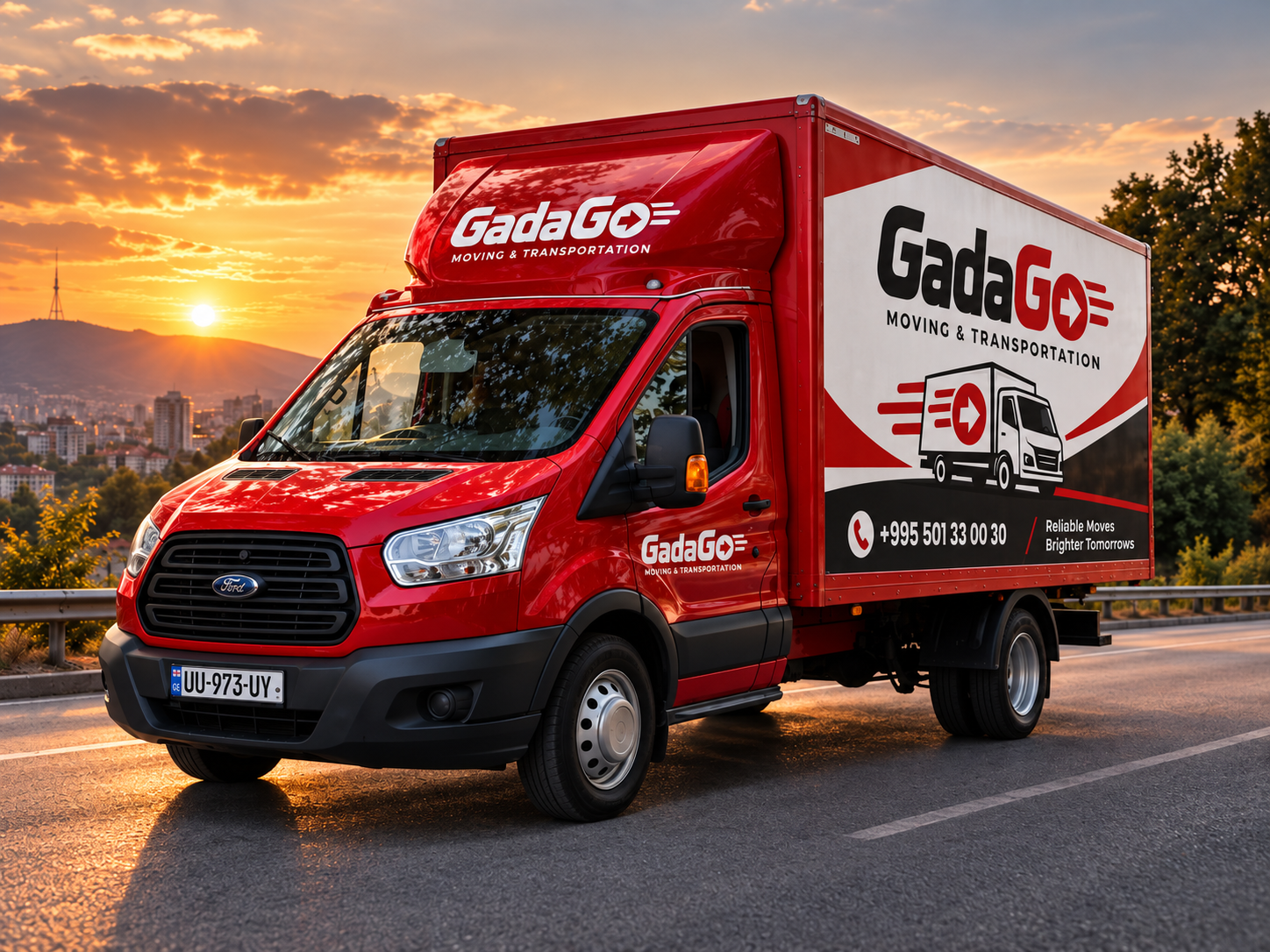 GadaGo წითელი სატრანსპორტო მანქანა