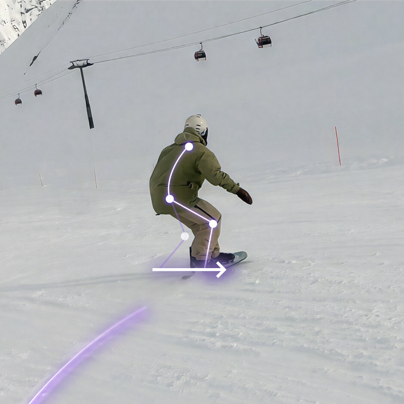 Board moving beneath the rider during the edge change