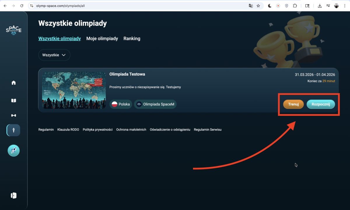 Trening i oficjalny start
