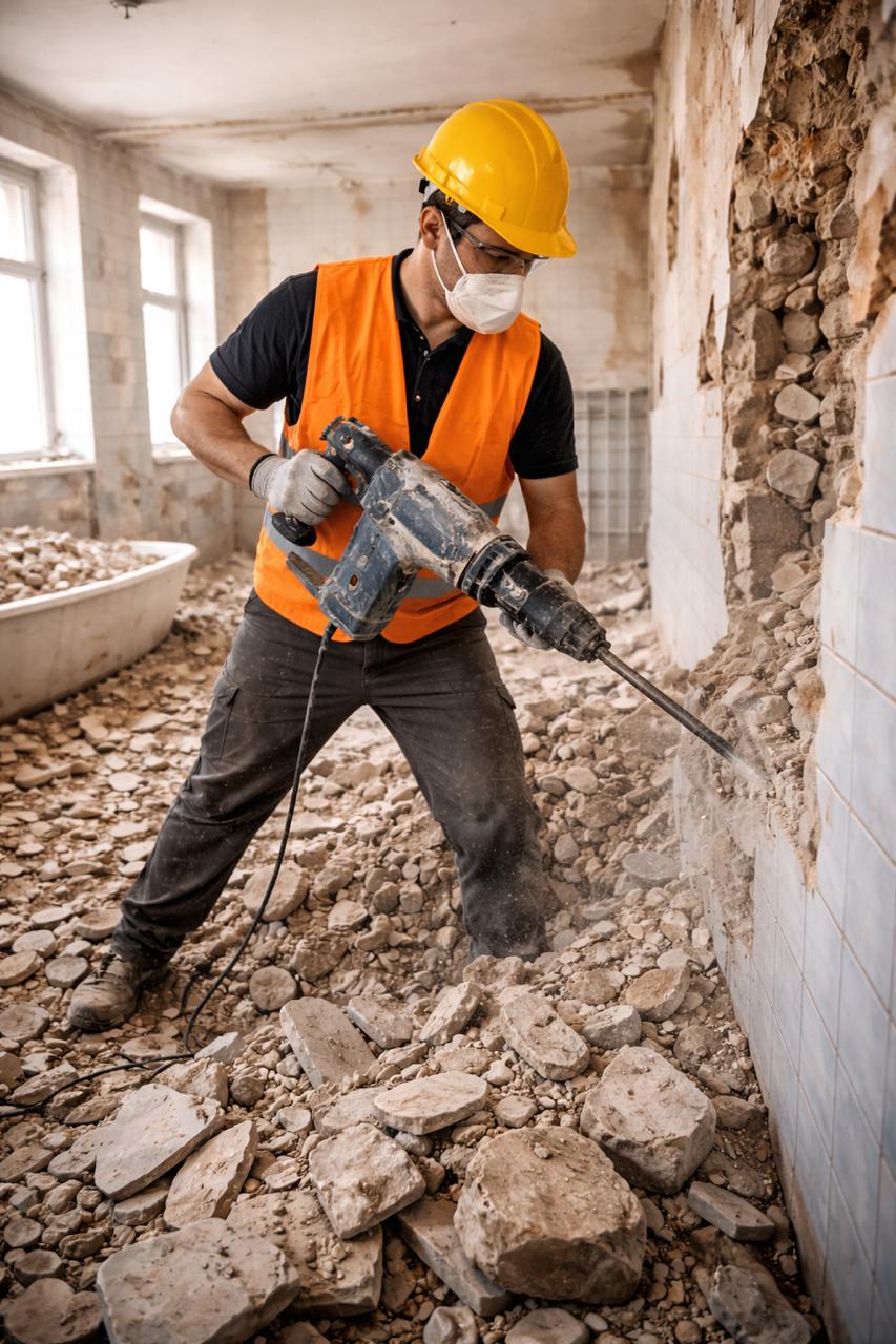 работник кърти баня в Люлин