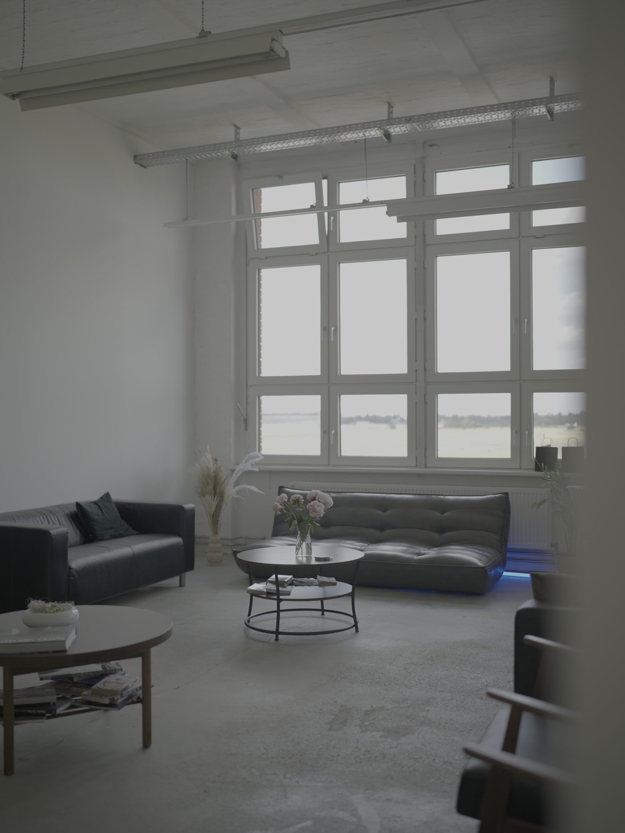 Heller Loft-Raum mit Sofa im Brennnessel Tattoo Studio
