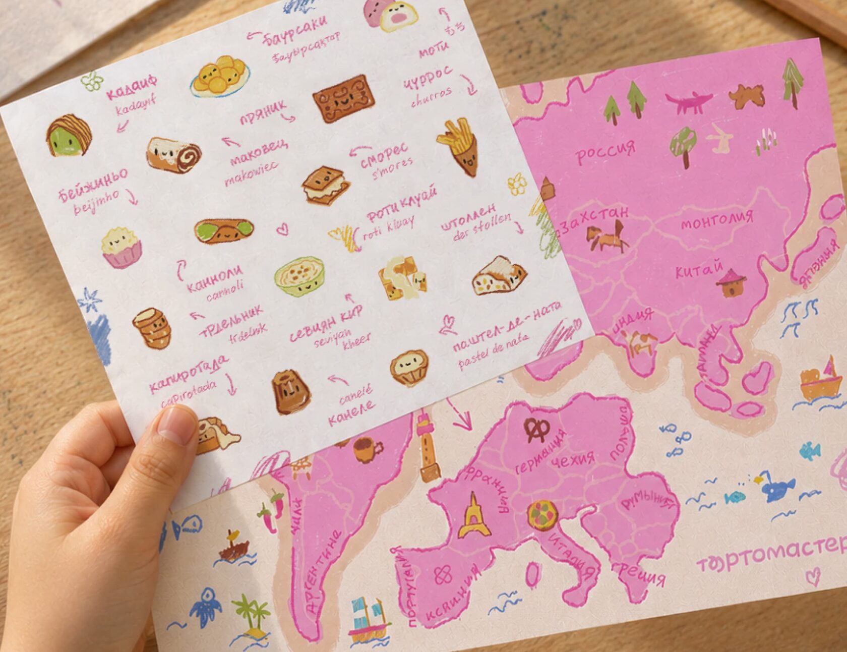 Children’s dessert map and stickers