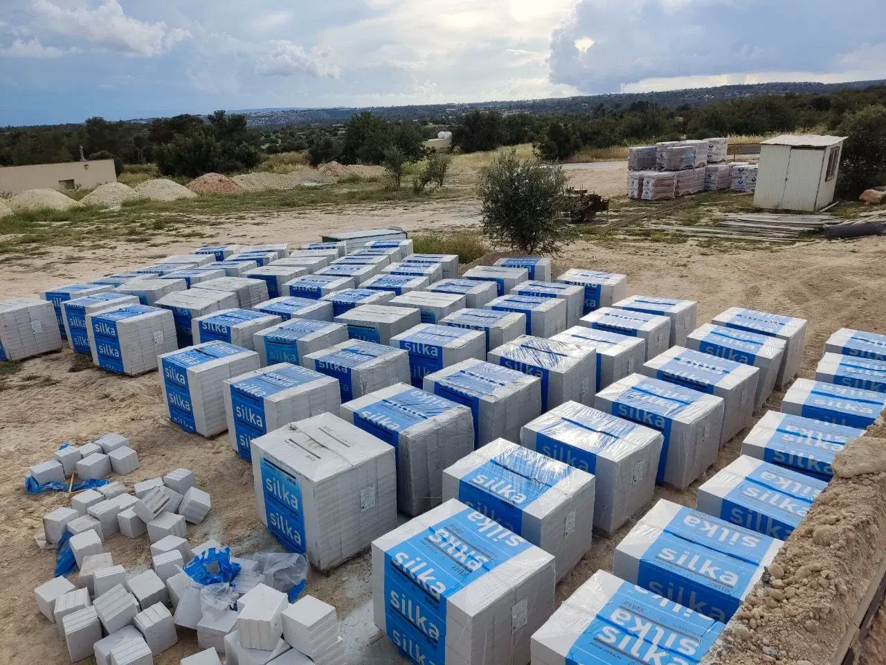 Supply in Cyprus — Silka blocks ready for the next stage of construction.
