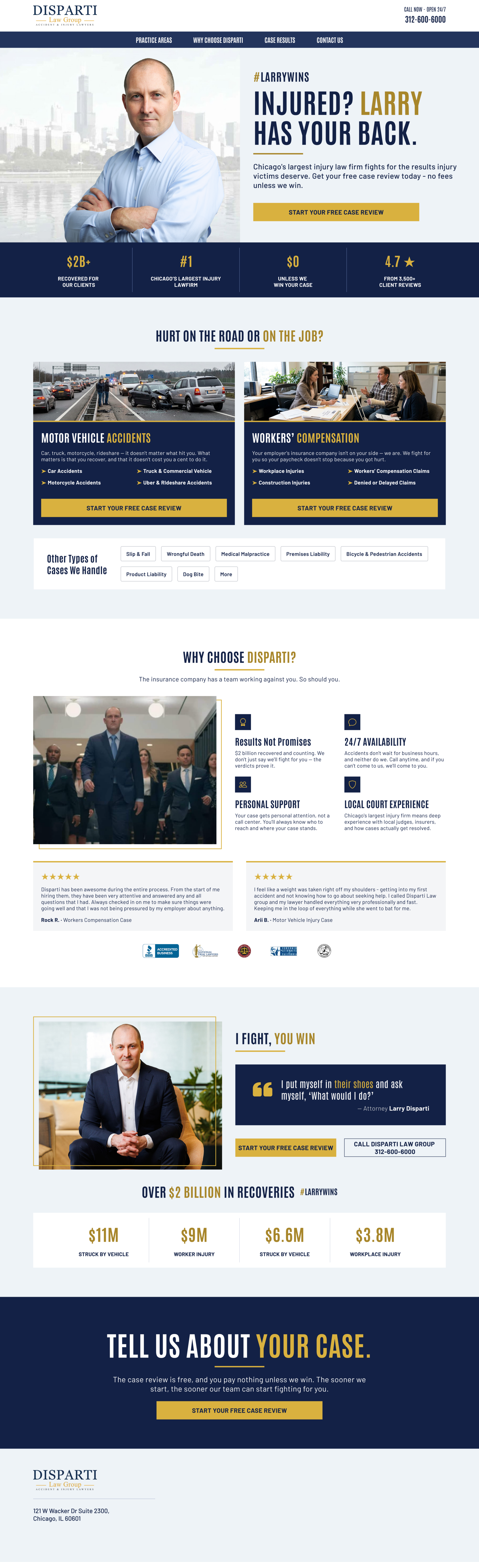 Disparti desktop landing page