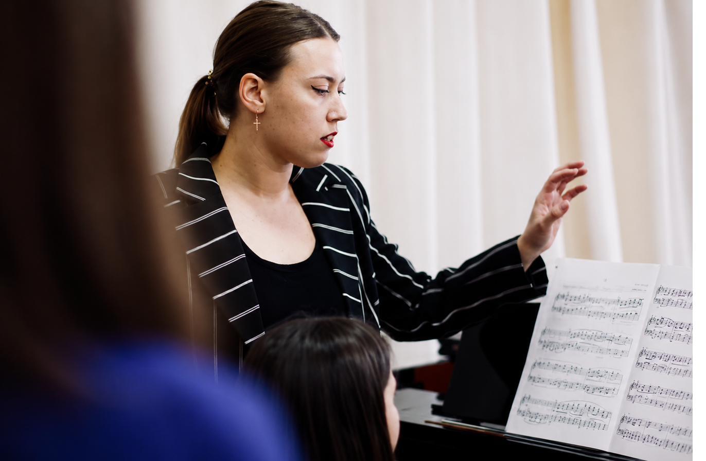 Adult piano student