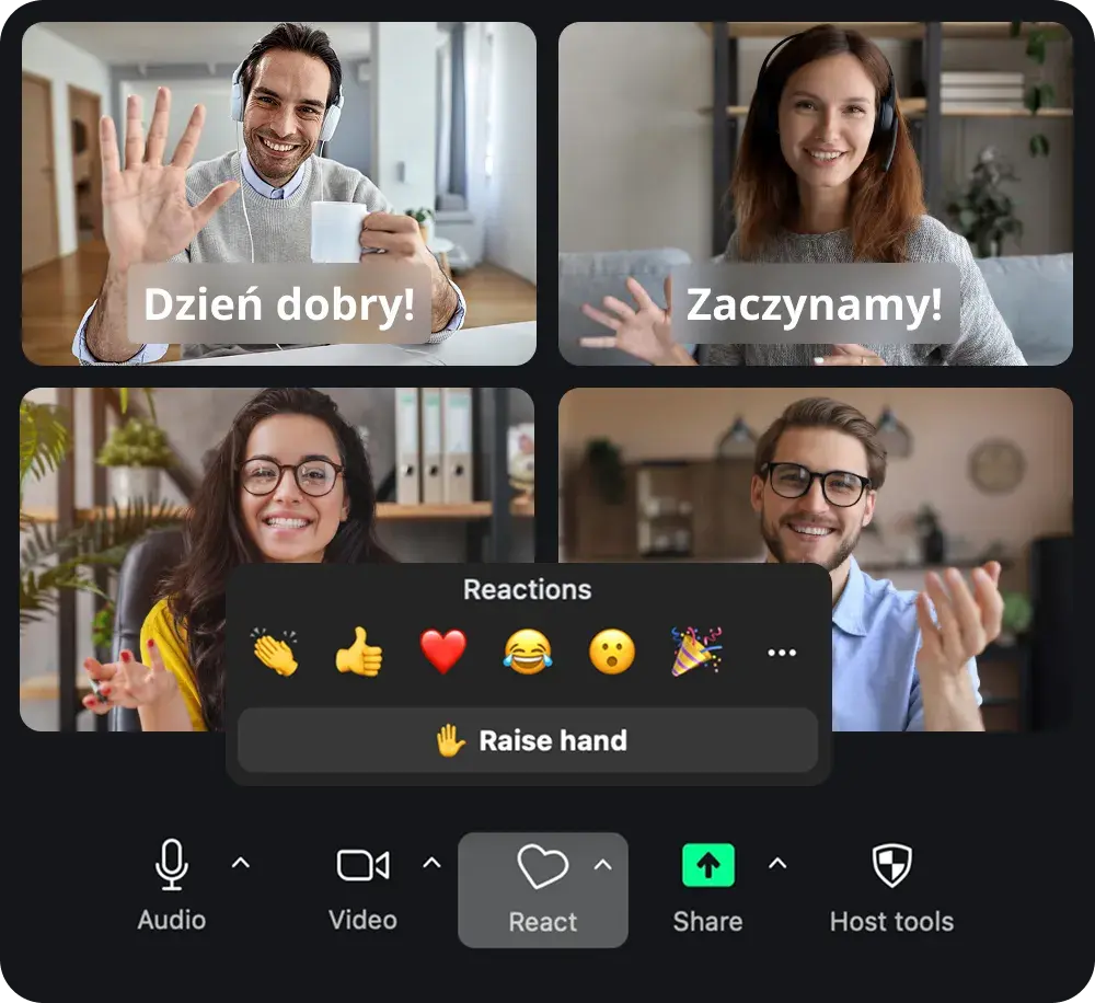 Розмовний клуб польської в Zoom: учасники вітаються й усміхаються