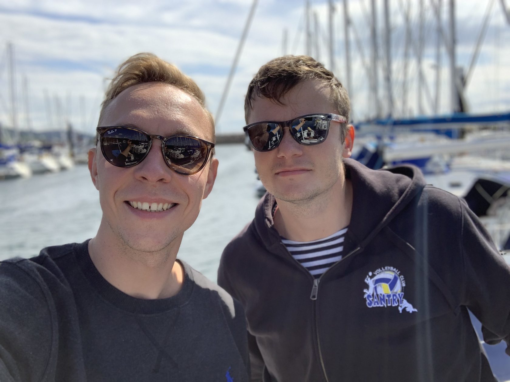 Sailors in marina 