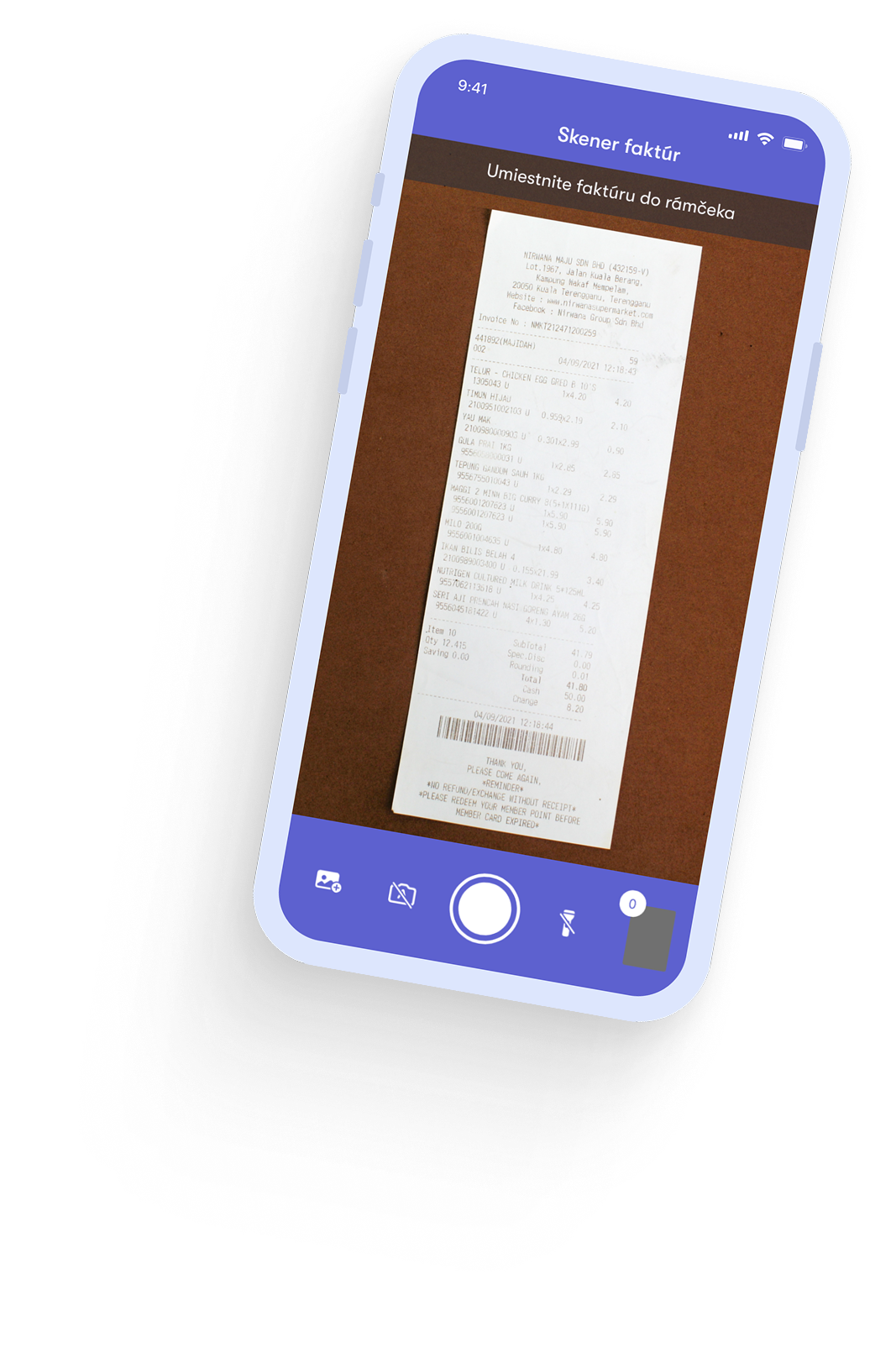 AI skener faktúr v mobilnej aplikácii Dishboard