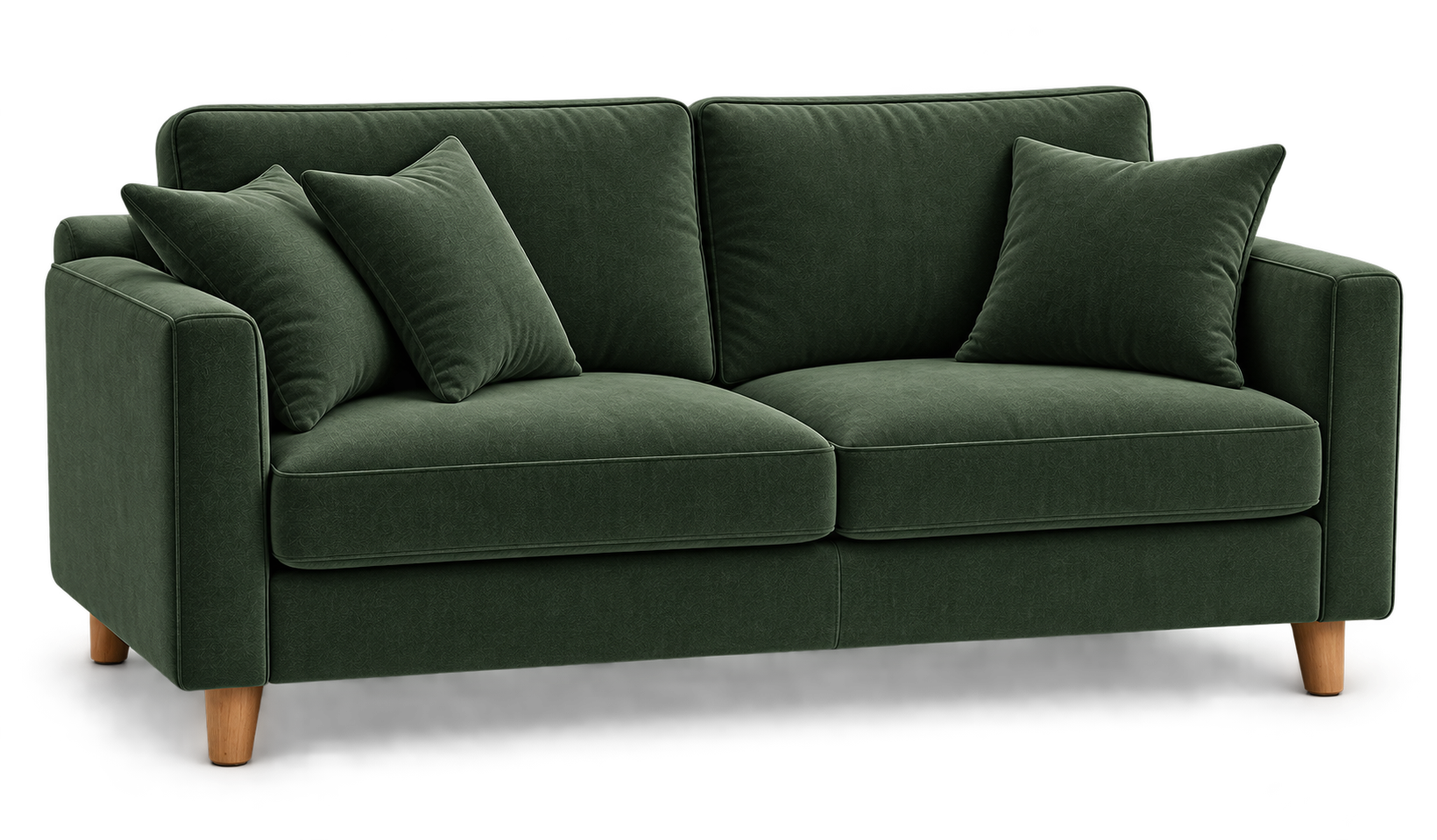 Elegantes dunkelgr&uuml;nes Sofa mit weicher Polsterung nach professioneller Reinigung. Shikardos reinigt Sofas gr&uuml;ndlich von Flecken, Staub und unangenehmen Ger&uuml;chen direkt beim Kunden vor Ort.