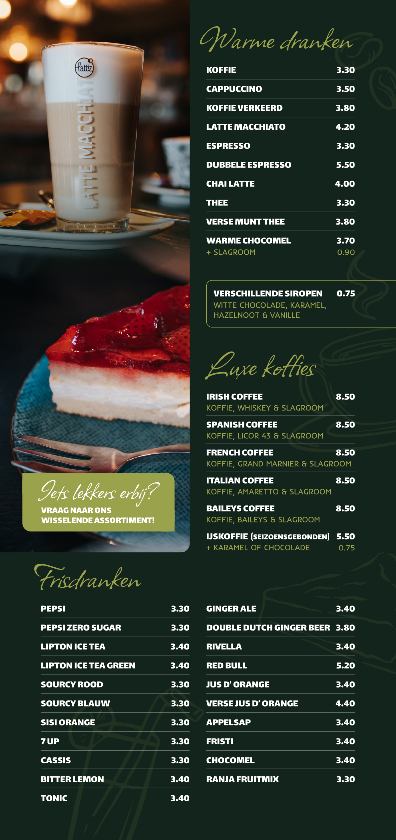 Menukaart Grand Café &amp; Hotel Hulsman