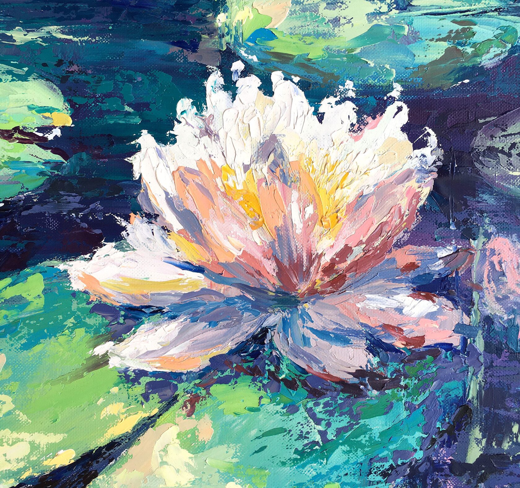 water lily oil painting