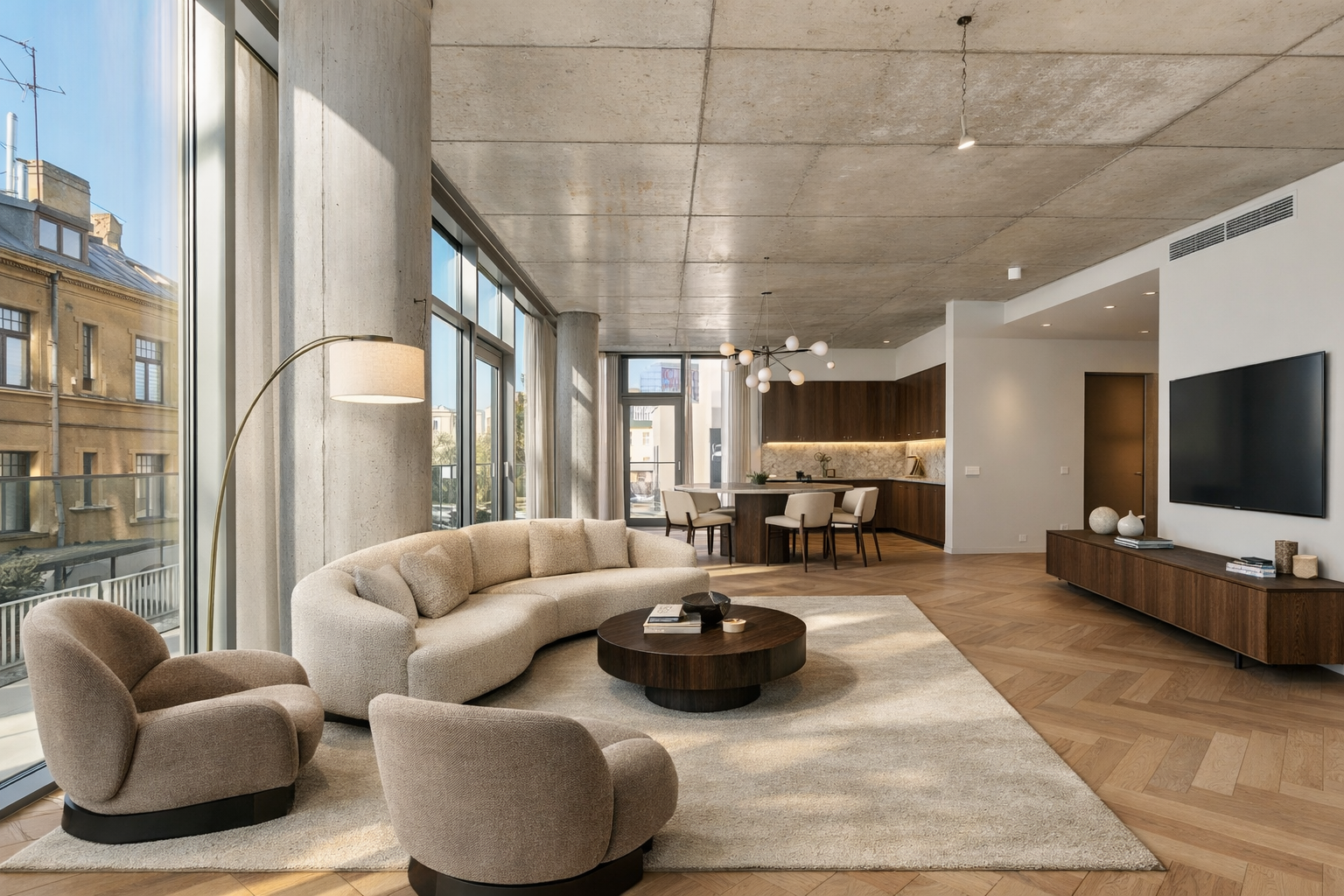 Premium apartment interior in Riga — example of a RELIVE property selling presentation