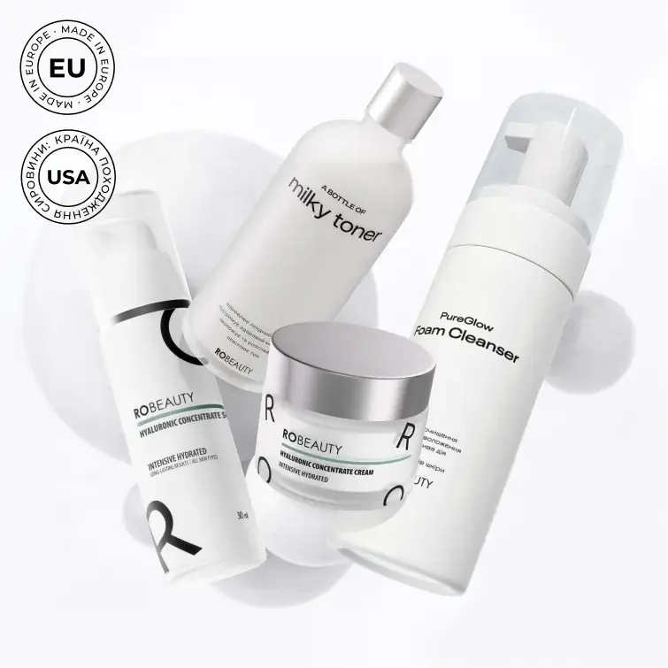 Набір «WELCOME KIT: Ваш старт догляду для обличчя» ROBEAUTY — пінка, тонер, сироватка та крем