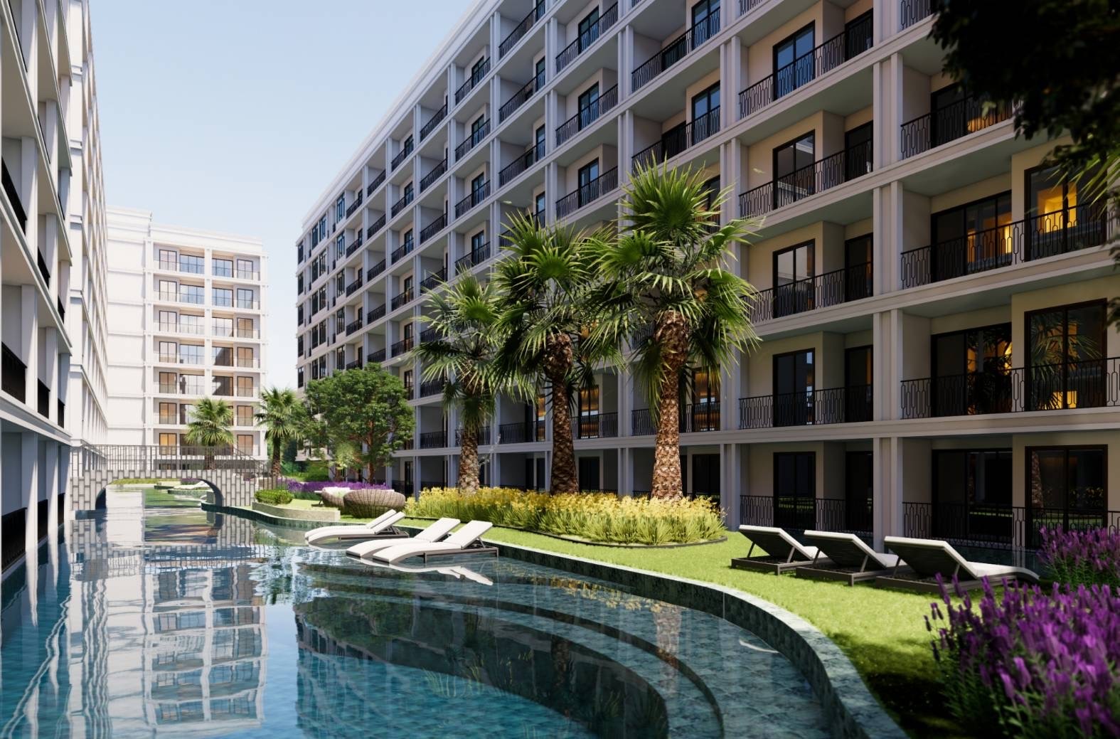 Embassy World Pattaya courtyard with lagoon and balconies