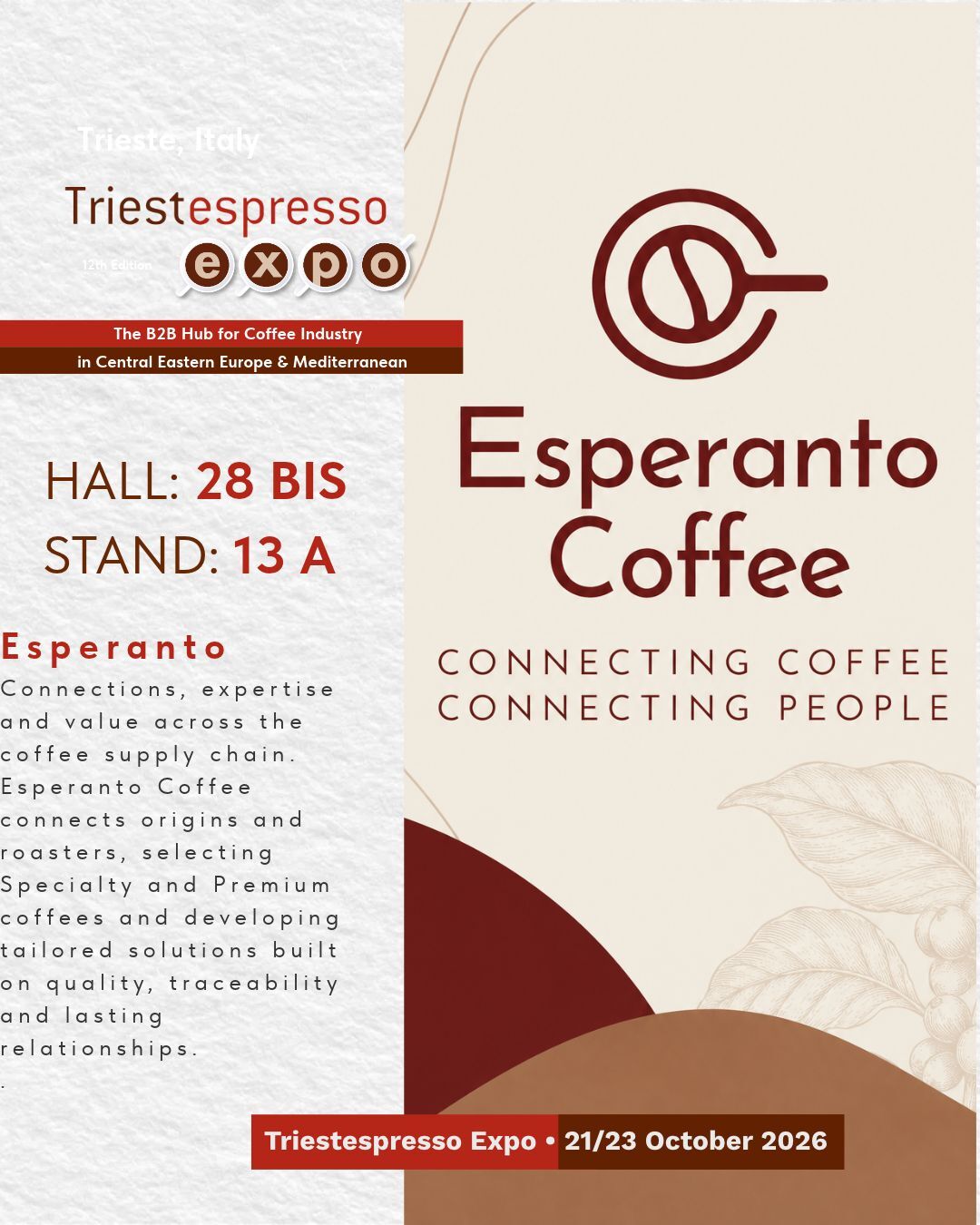 Esperanto Coffee - Triestespresso Expo booth